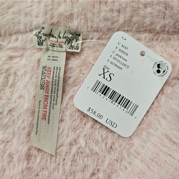 Free People Intimately FP Girls Night In Pointelle Shorties Pink Faux Fur - Picture 6 of 9